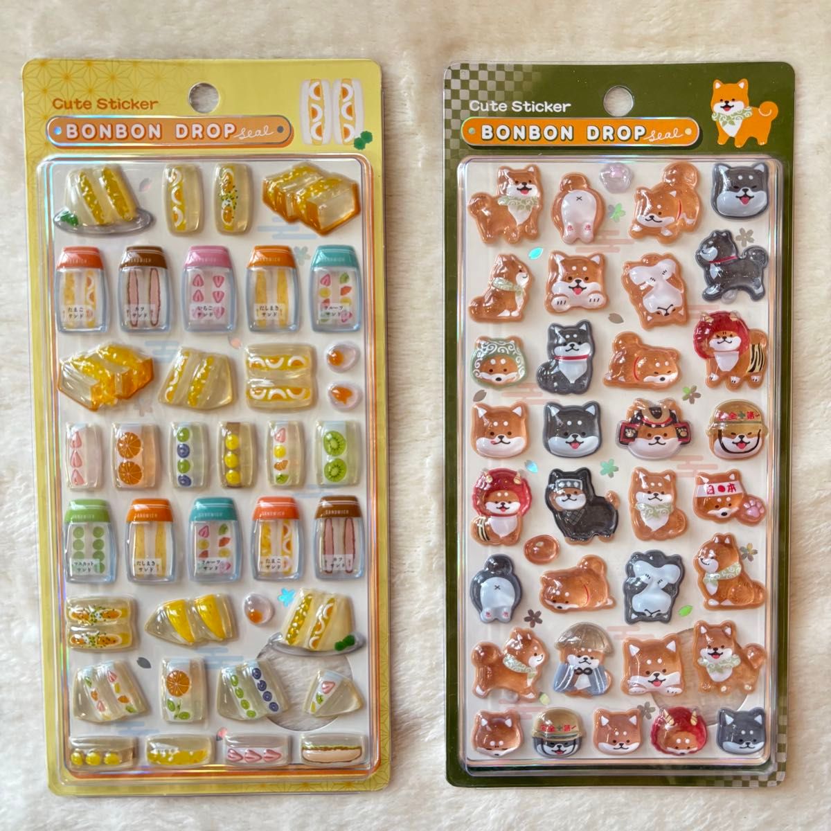 正規品】 ボンボンドロップシール 和柄 たまごサンド 柴犬 クーリア