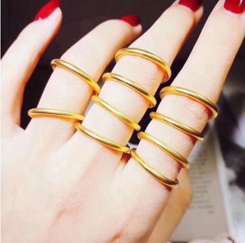 10号 純金 指輪 K24 イエローゴールド マット 足金999 Au999 鑑定書