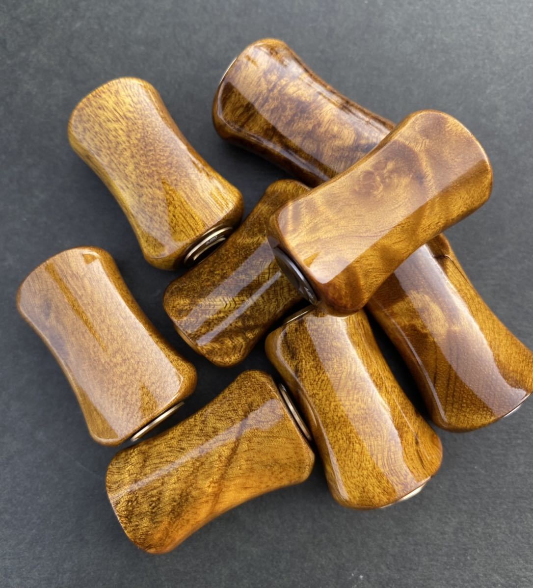 リール ハンドルノブ ウッド パドル型 ハンドルノブ 1個 シルバー