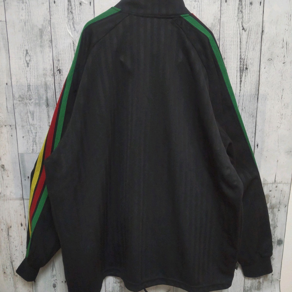 人気ラスタカラー】adidas ジャージ 刺繍ロゴ レゲエ 万国旗タグ