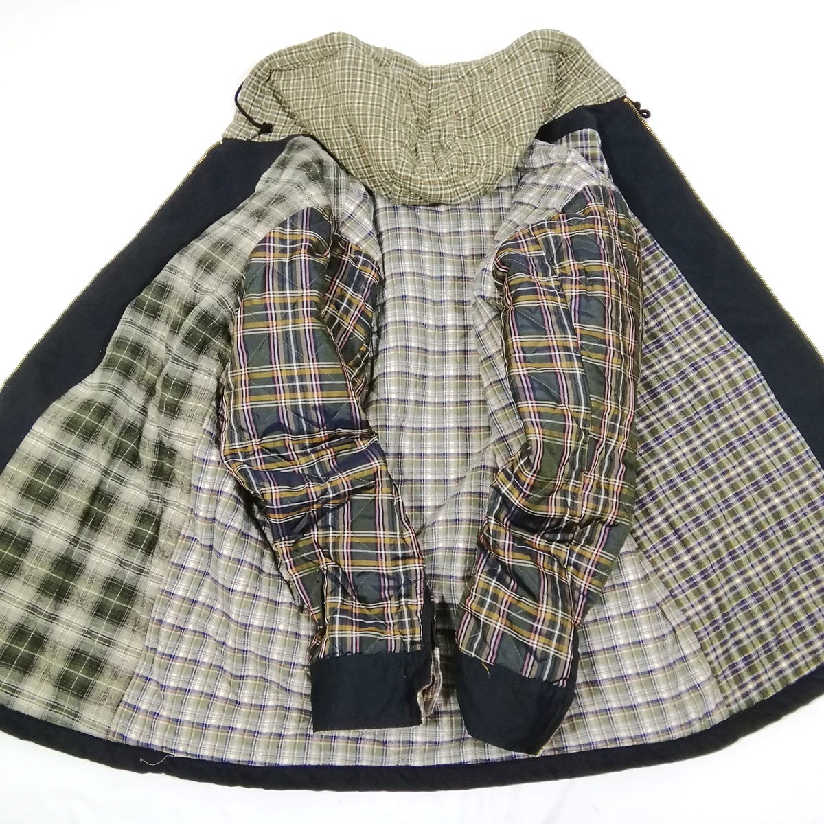 即決 良品 KARL HELMUT カールヘルム パッチワーク切替 フーテッド