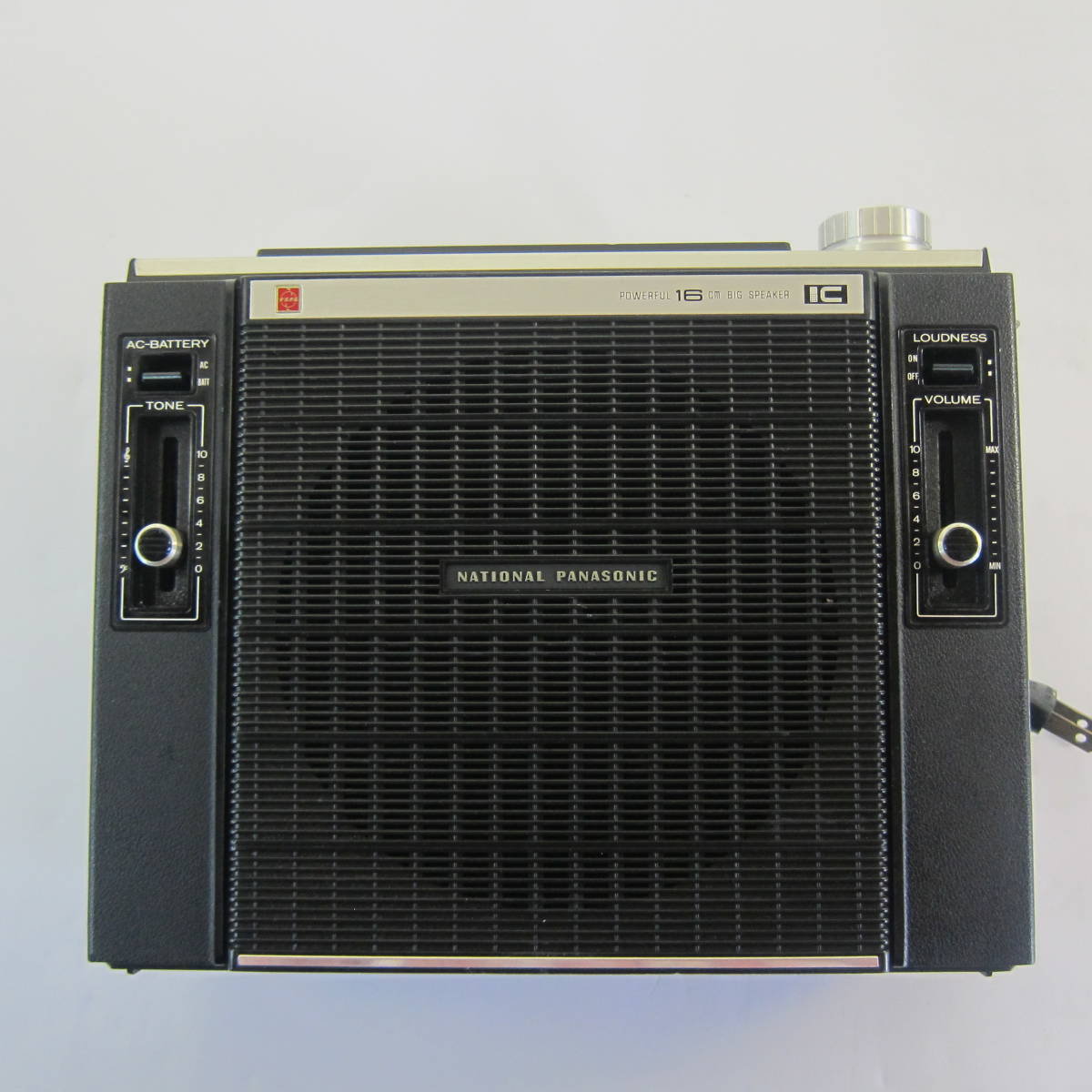 National Panasonic 1IC7石 AM-FM 2バンド 16cm大スピーカーラジオ RF