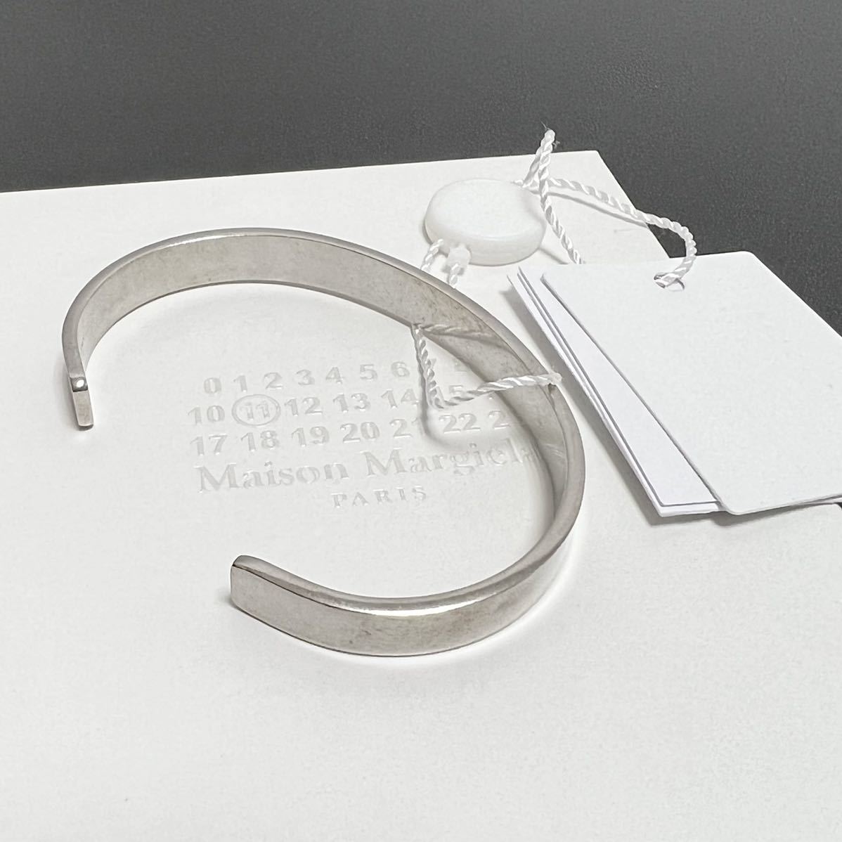 XS 新品 メゾンマルジェラ ロゴ ワイド ブレスレット バングル