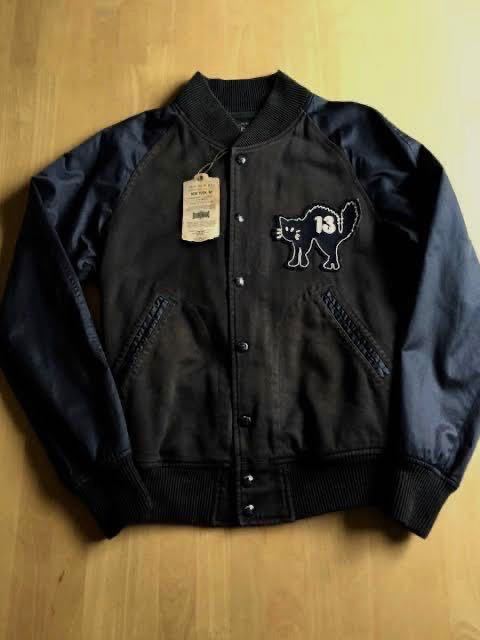 Yahoo!オークション - 名作 RRL ブラックキャットバーシティジャケット