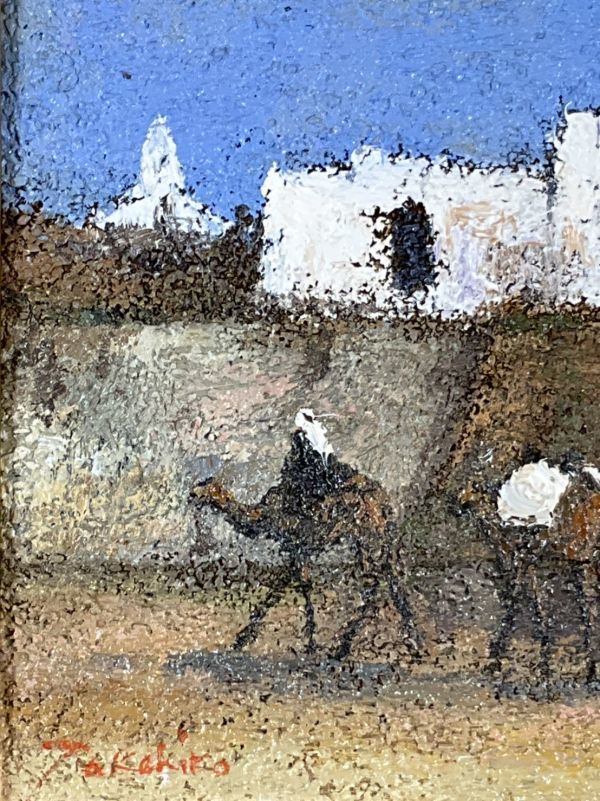 Yahoo!オークション - 真作保証 油彩 真田武彦 「ナザレ」 ラクダ行 象