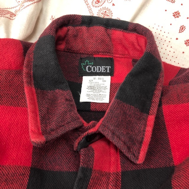 sh 433 USA古着 90s USA製 CODET バッファローチェック 厚手ヘビー