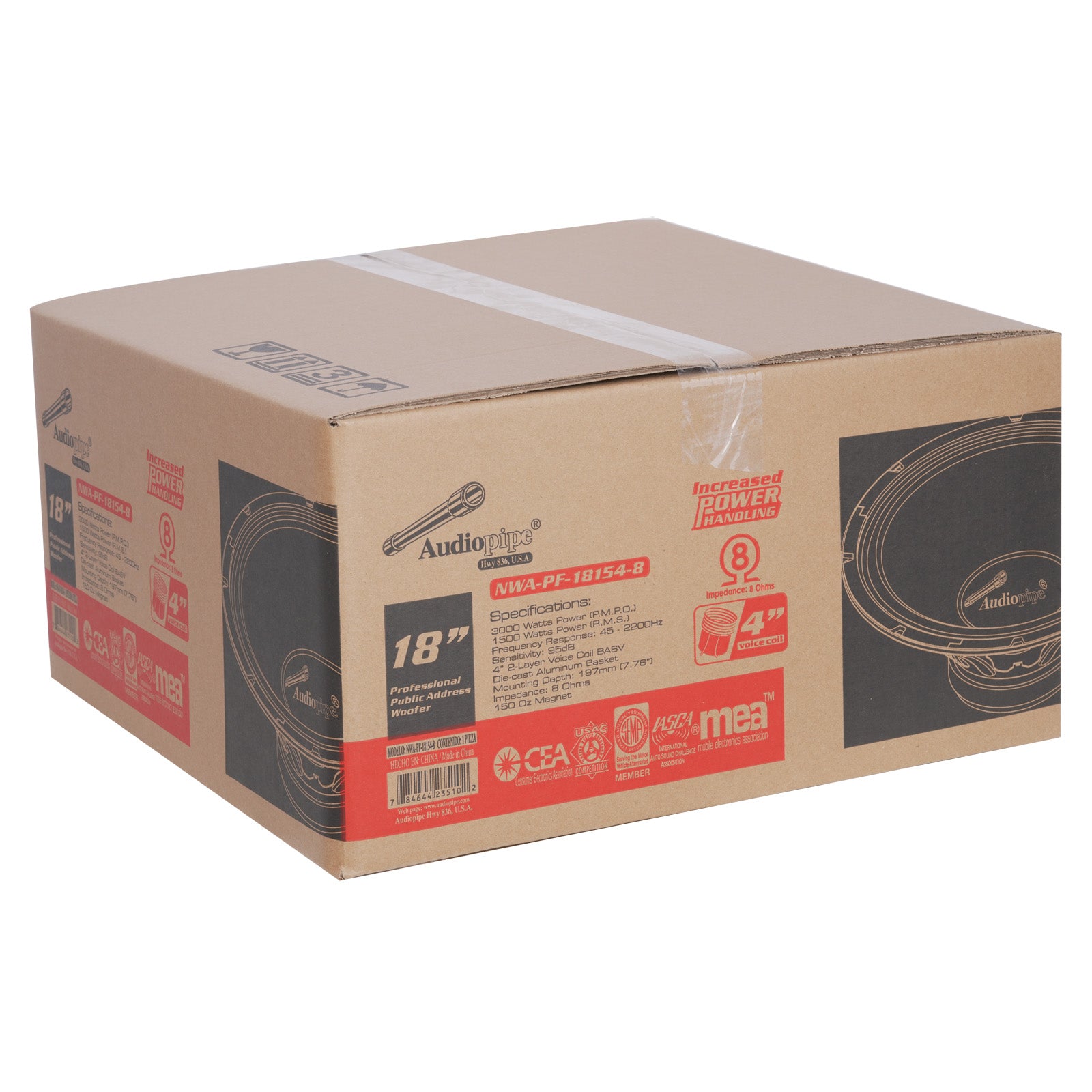 18” Professional Public Address Woofer (NWA-PF-18154-8) – Audiopipe