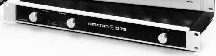 AMCRON/CROWN D-75 IOCの仕様 アムクロン/クラウン