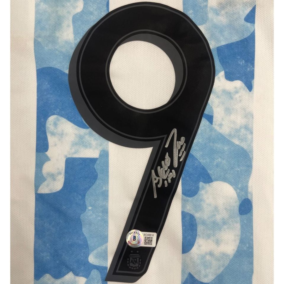 セルヒオ・アグエロ【直筆サイン】アルゼンチン代表ホームユニホーム