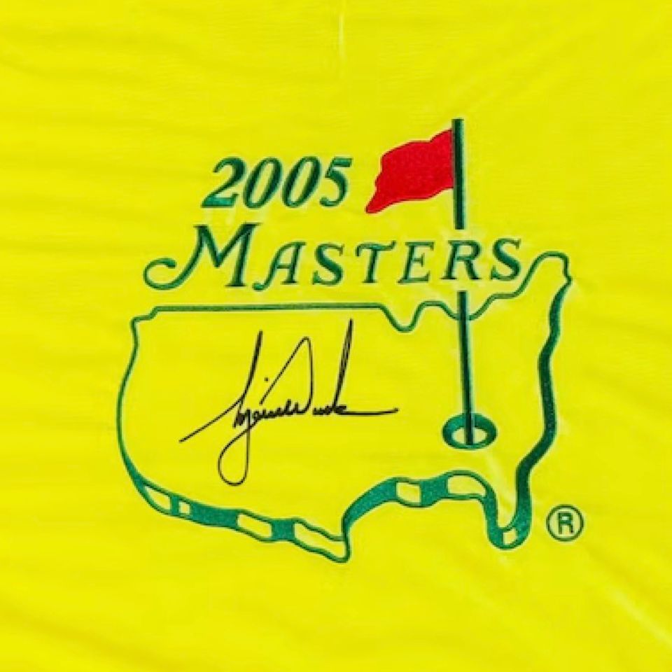 タイガー・ウッズ【直筆サイン入り】2005 マスターズフラッグ 28/500