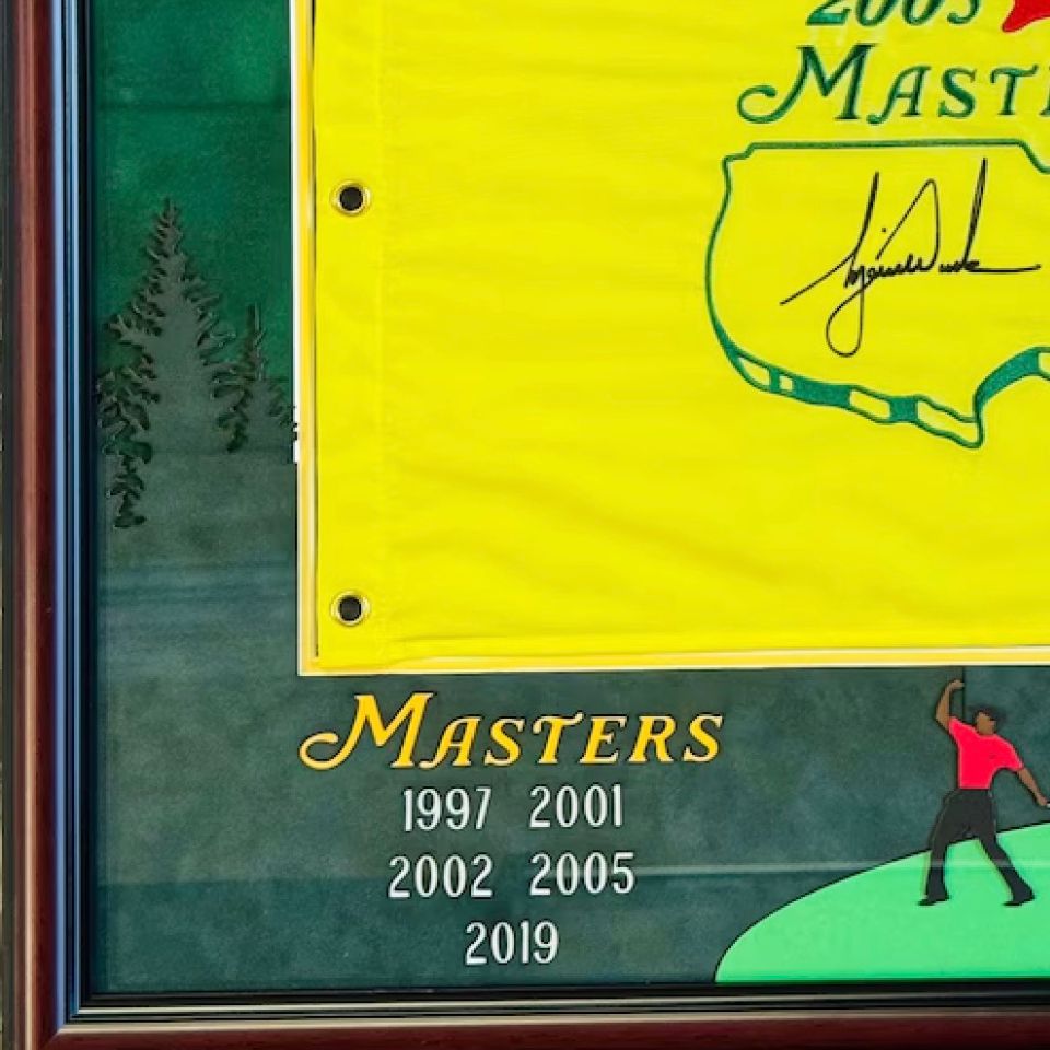 タイガー・ウッズ【直筆サイン入り】2005 マスターズフラッグ 28/500