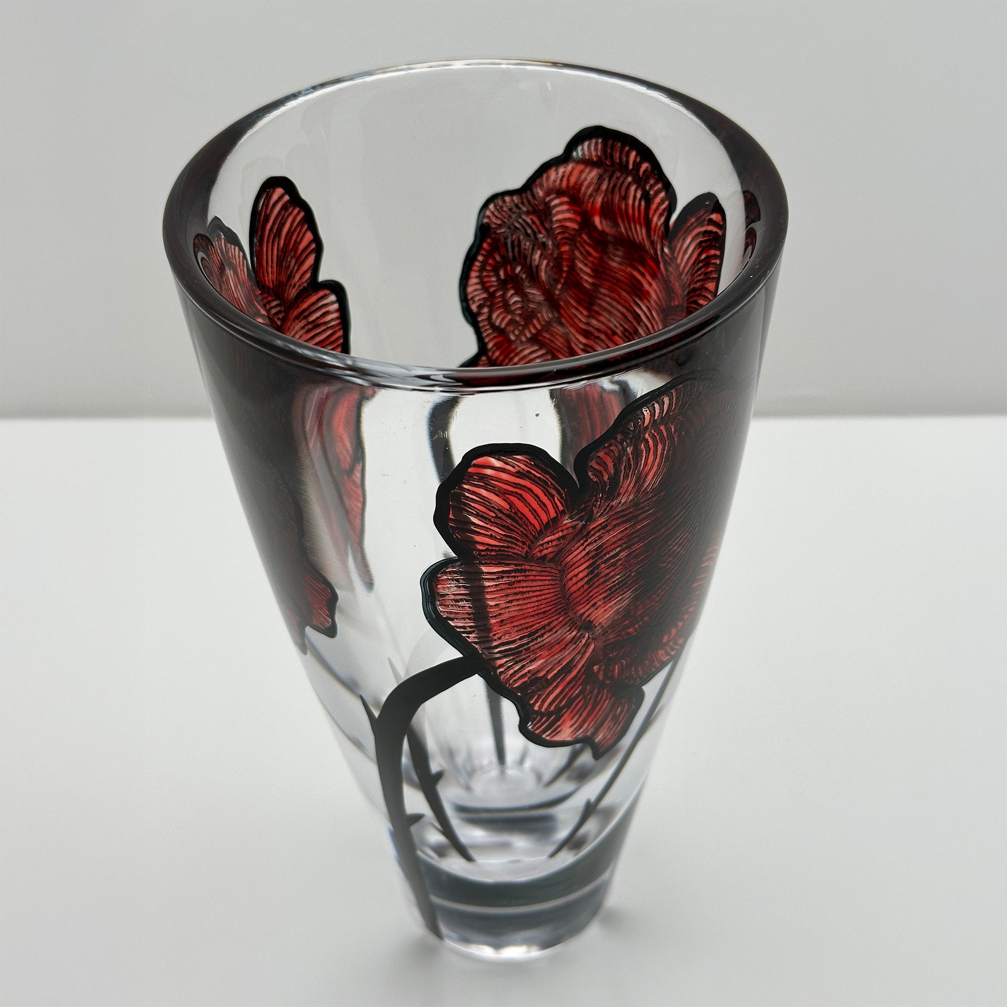 Kosta Boda Tattoo Vase | Luxury Design Vase of Colored Glass