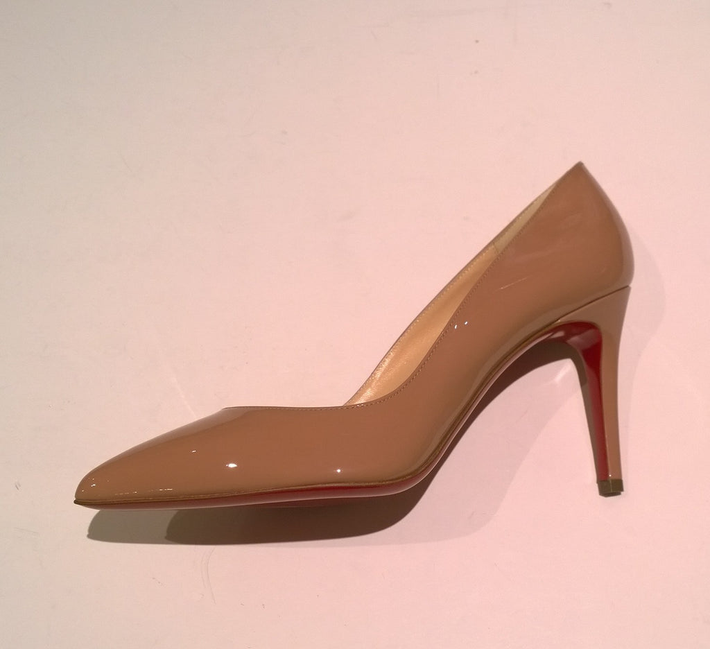 Christian Louboutin Pigalle Nude Patent 85 Beige Heels New In Box