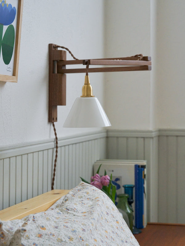 Wood Bracket ZIG × ミニガラスシェード コニック ホワイト SET