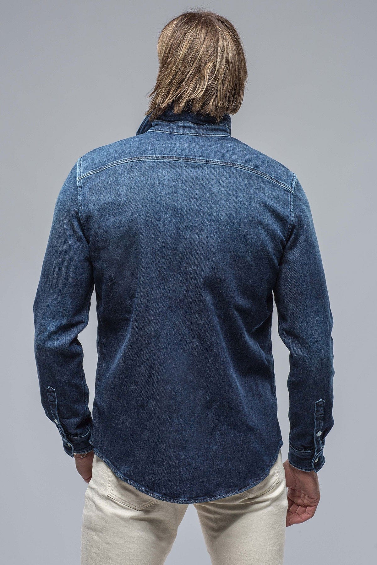Axel's Premium Denim Roper Over-Dyed Western Snap Shirt In Dark