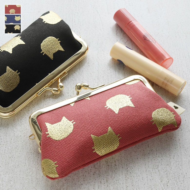 在庫商品】鏡付きがま口リップケース【HAKUにゃんこ】 [M便 1/4