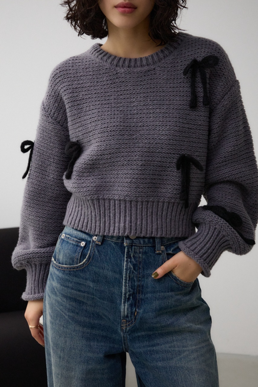 リボンモチーフニット｜WOMEN｜250HAC70-548I｜AZUL BY MOUSSY