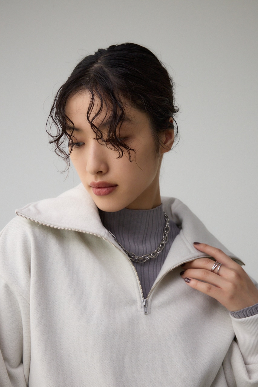 ラメウラケハーフジップトップス｜WOMEN｜250HAG80-493I｜AZUL BY