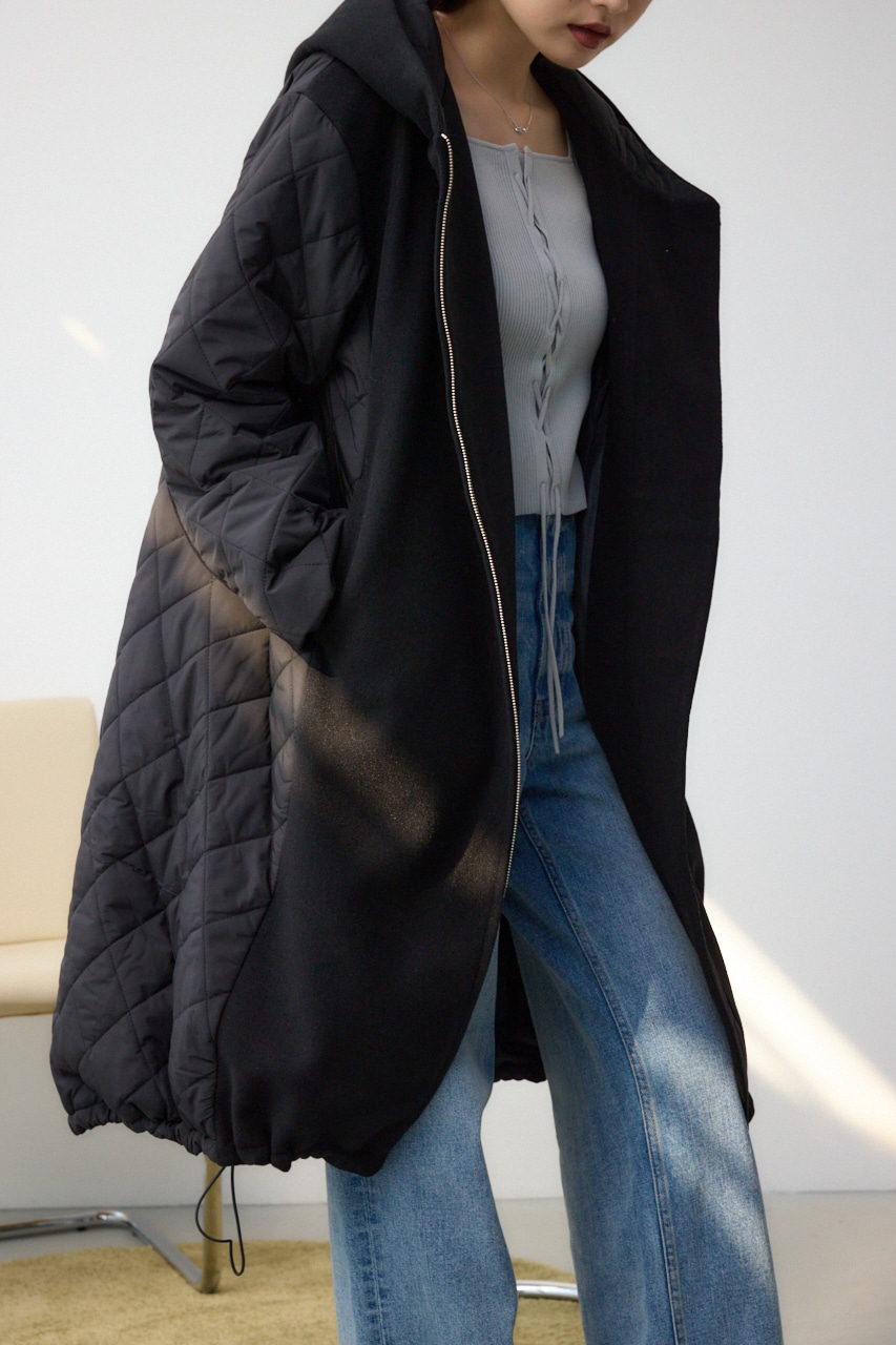 異素材切替キルティングロングコート｜WOMEN｜250HAM30-044H｜AZUL BY