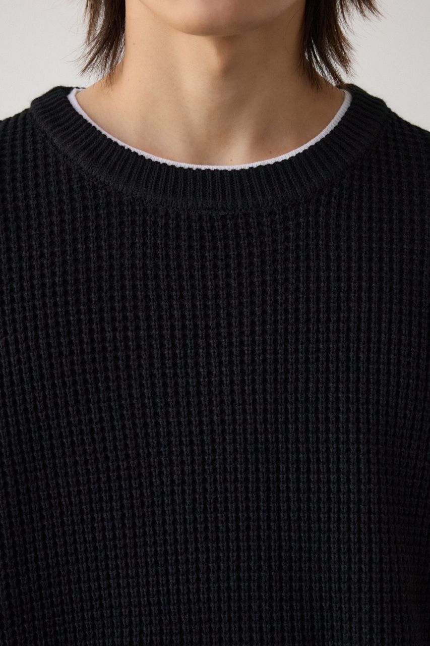 ワッフルレイヤードニット｜MEN｜251HAB70-407I｜AZUL BY MOUSSY