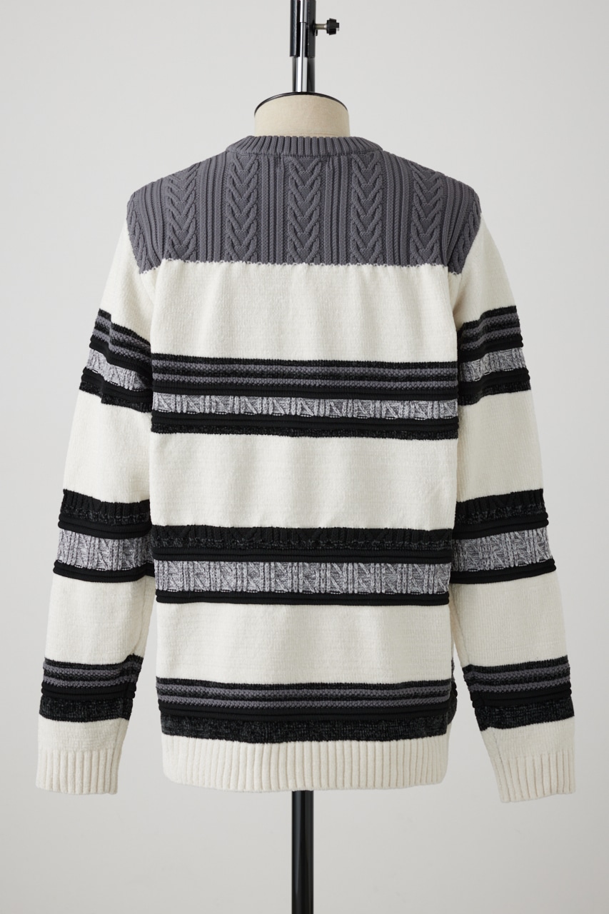 モールボーダーコンビネーションニット｜MEN｜251HAC70-220I｜AZUL BY