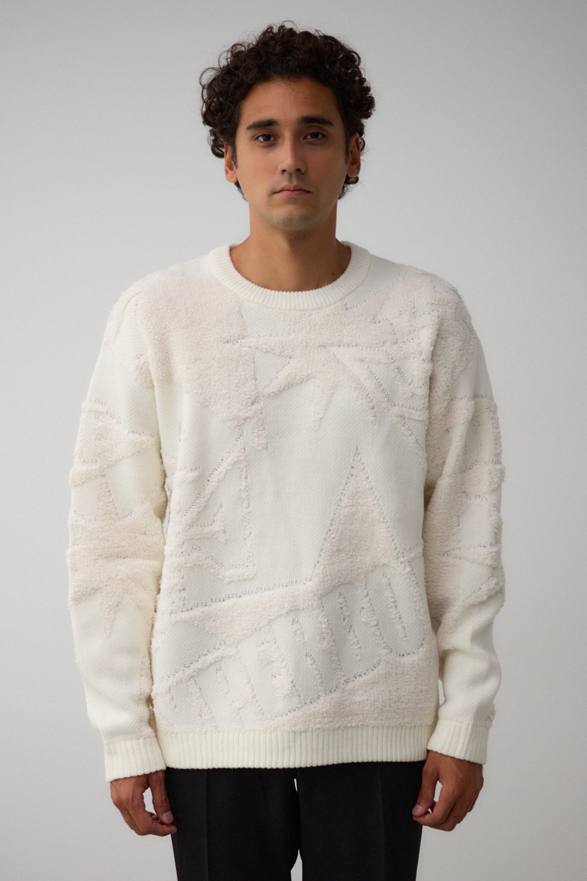 幾何学総柄ビッグニット｜MEN｜251HAC70-222I｜AZUL BY MOUSSY