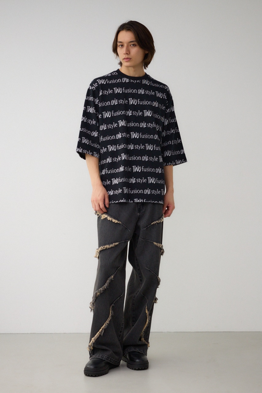 ジャガード総柄7分袖トップス｜MEN｜251HAC90-074G｜AZUL BY MOUSSY