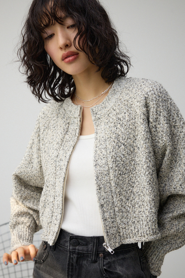 ミックスジップアップカーディガン｜WOMEN｜250HSF70-110B｜AZUL BY