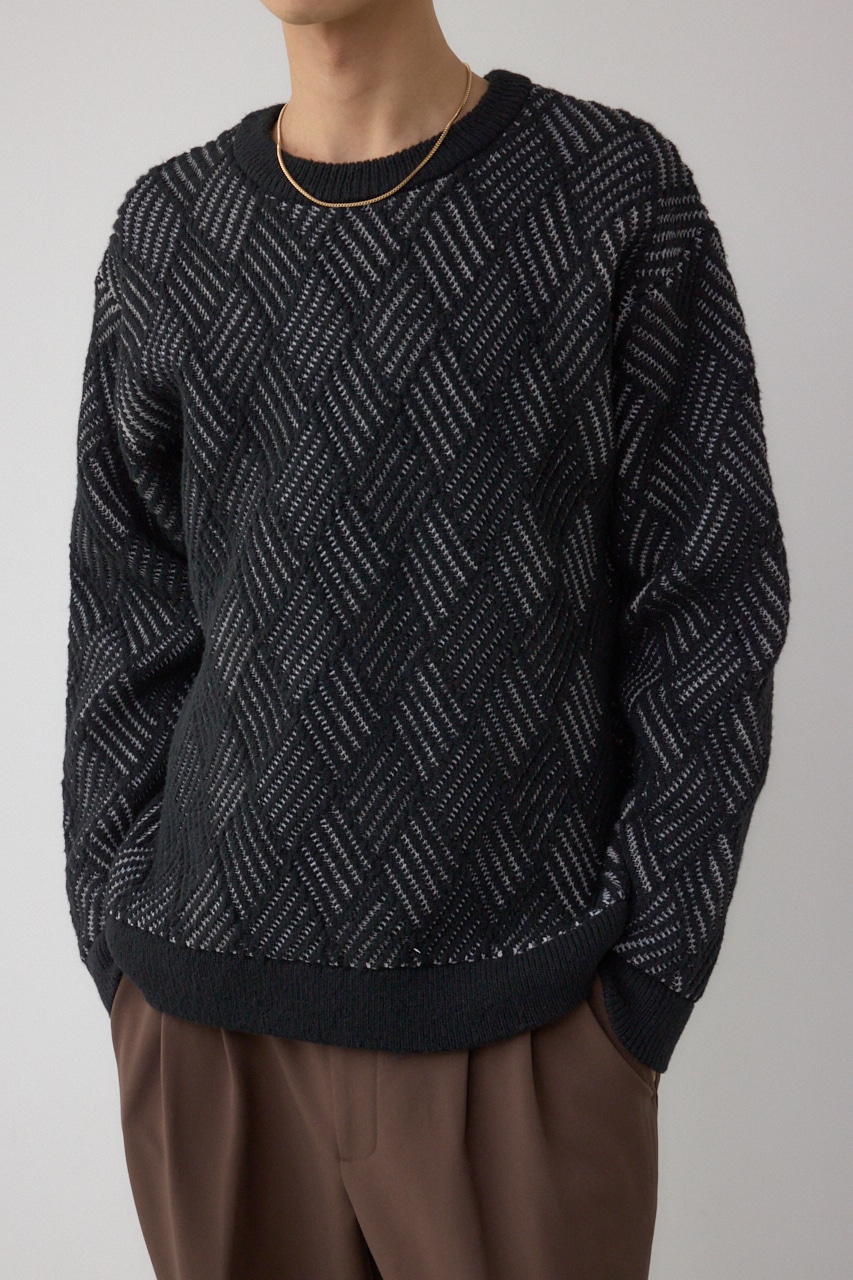 ダイヤ柄ニットトップス｜MEN｜251JSB70-0821｜AZUL BY MOUSSY