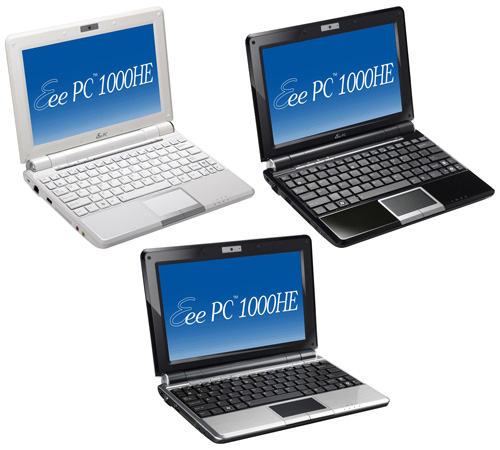 ASUS、最長9.3時間駆動のミニノートPC「Eee PC 1000HE」、実売4万7800