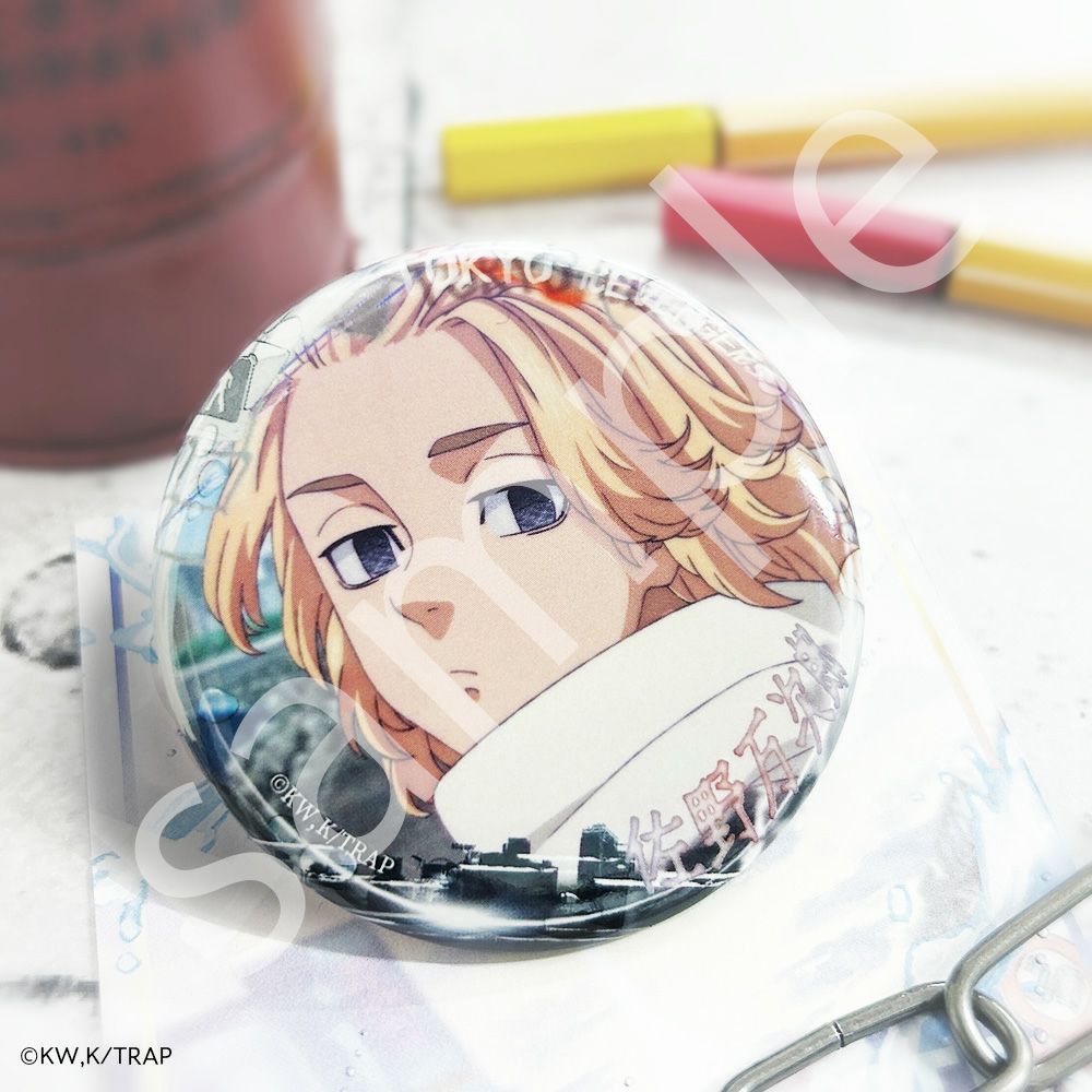 東京リベンジャーズ×文房具カフェ 春時雨モチーフ 缶バッジ 佐野