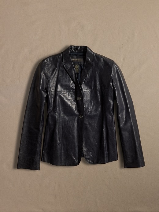 Archive Women's Black Leather Blazer size 2 | Banana Republic