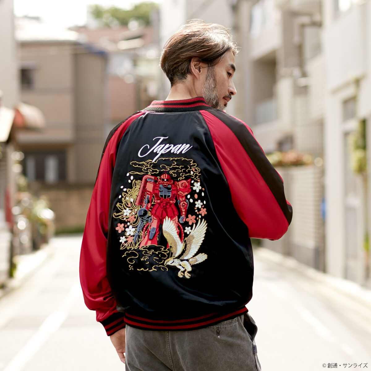 STRICT-G『機動戦士ガンダム』スカジャン シャア専用ザクII JAPAN柄