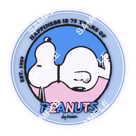 フラットガシャポン】PEANUTS クリアラバーコースター 75th
