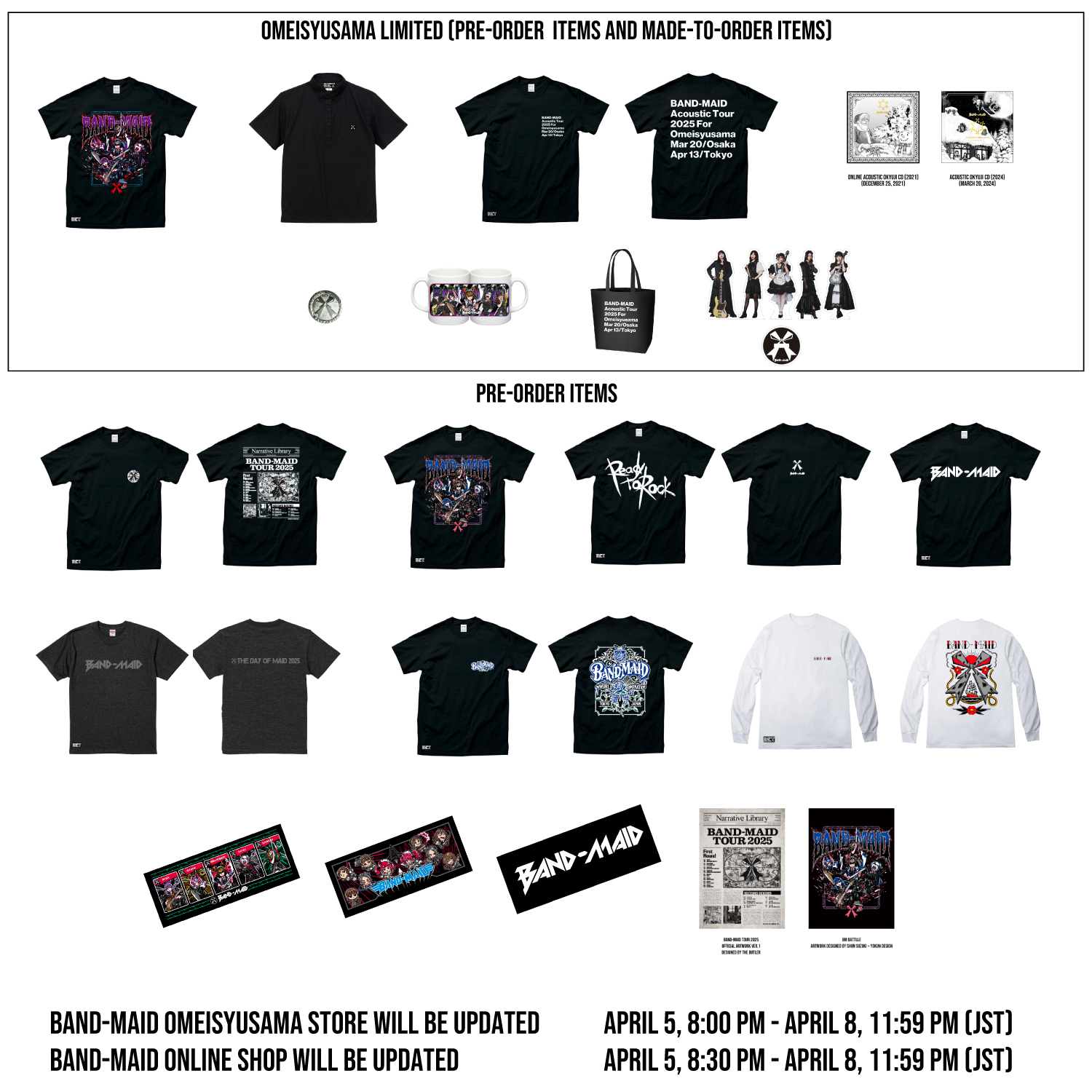 NEWS] BAND-MAID ONLINE SHOP更新予定のお知らせ | BAND-MAID Official