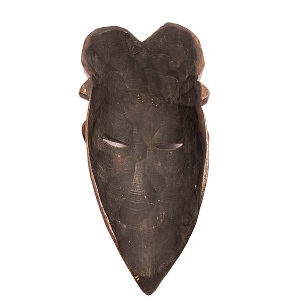 茶色の木彫りのアフリカのマスク | 手作りの壁アート
