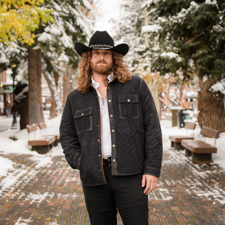 WAXED GOAT SUEDE LEATHER JACKET