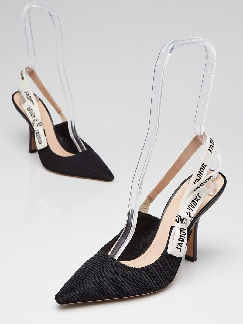 Christian Dior Black Patent Leather J'Adior Slingback Heel Pumps