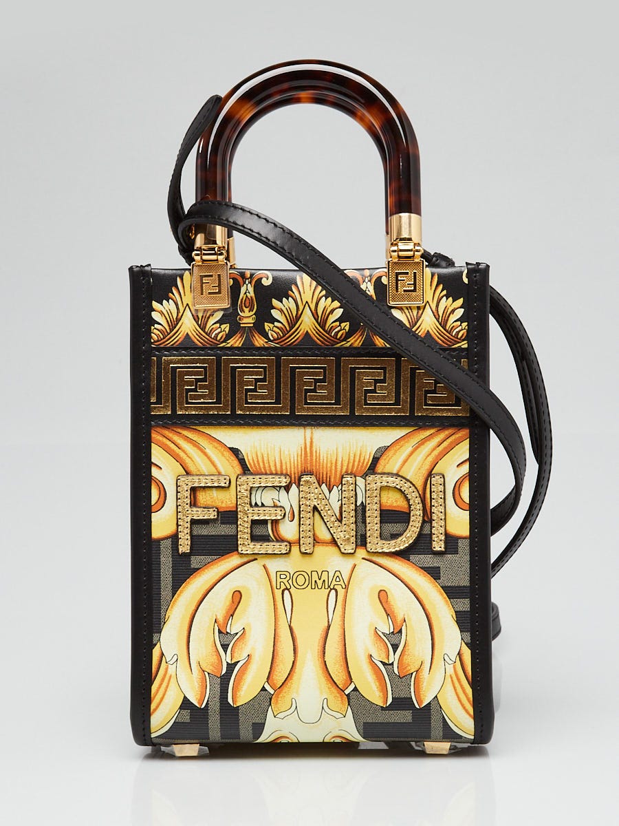 Fendi x Versace Baroque Print Leather Fendace Sunshine Mini