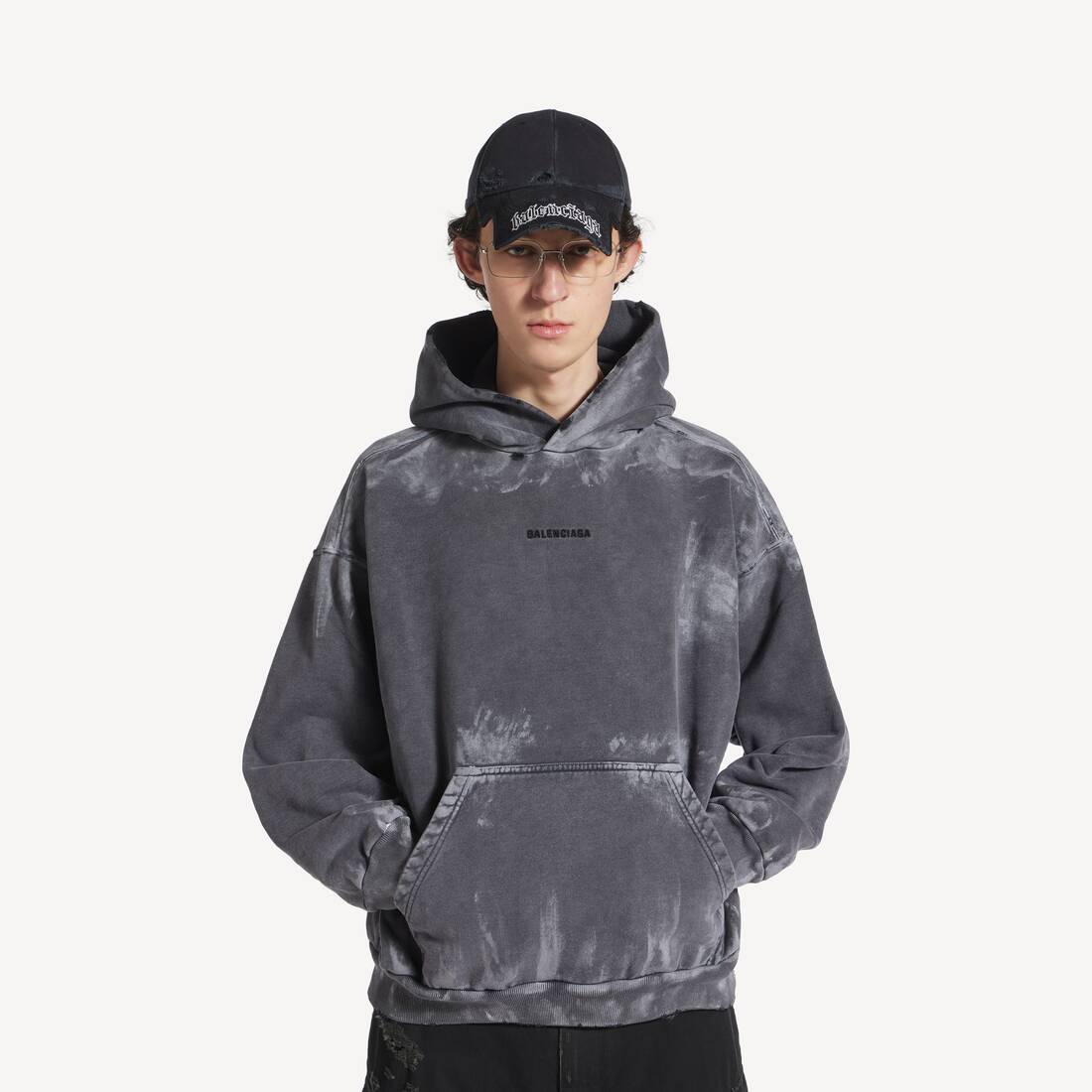 グレー の メンズ Balenciaga Back Hoodie ミディアムフィット