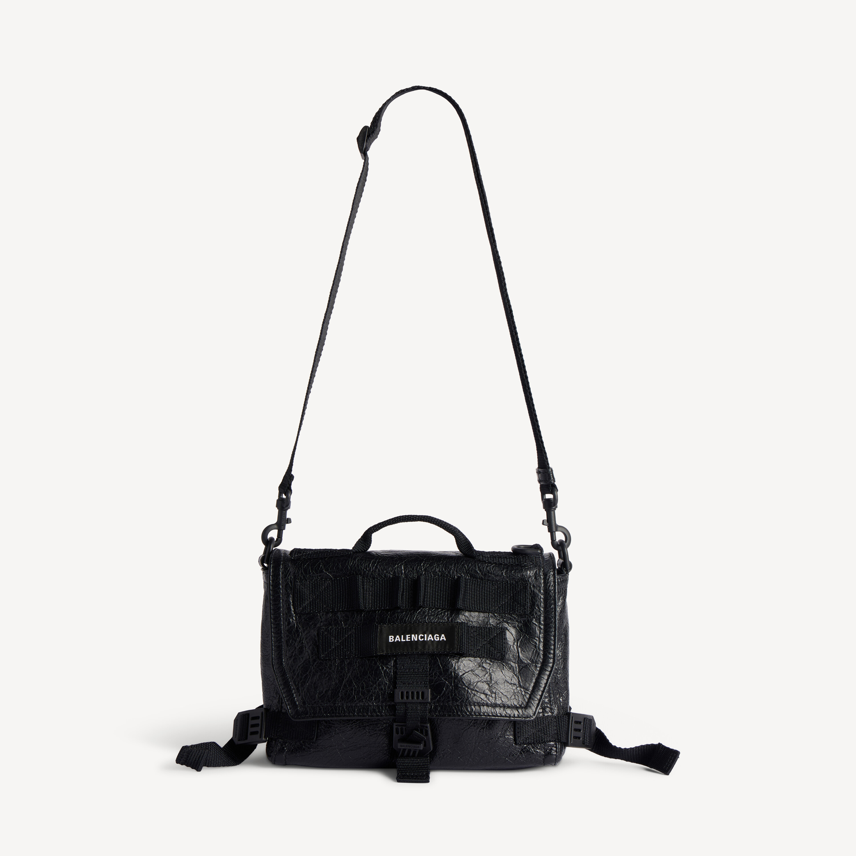 Men's Army Small Messenger Bag in Black | Balenciaga US