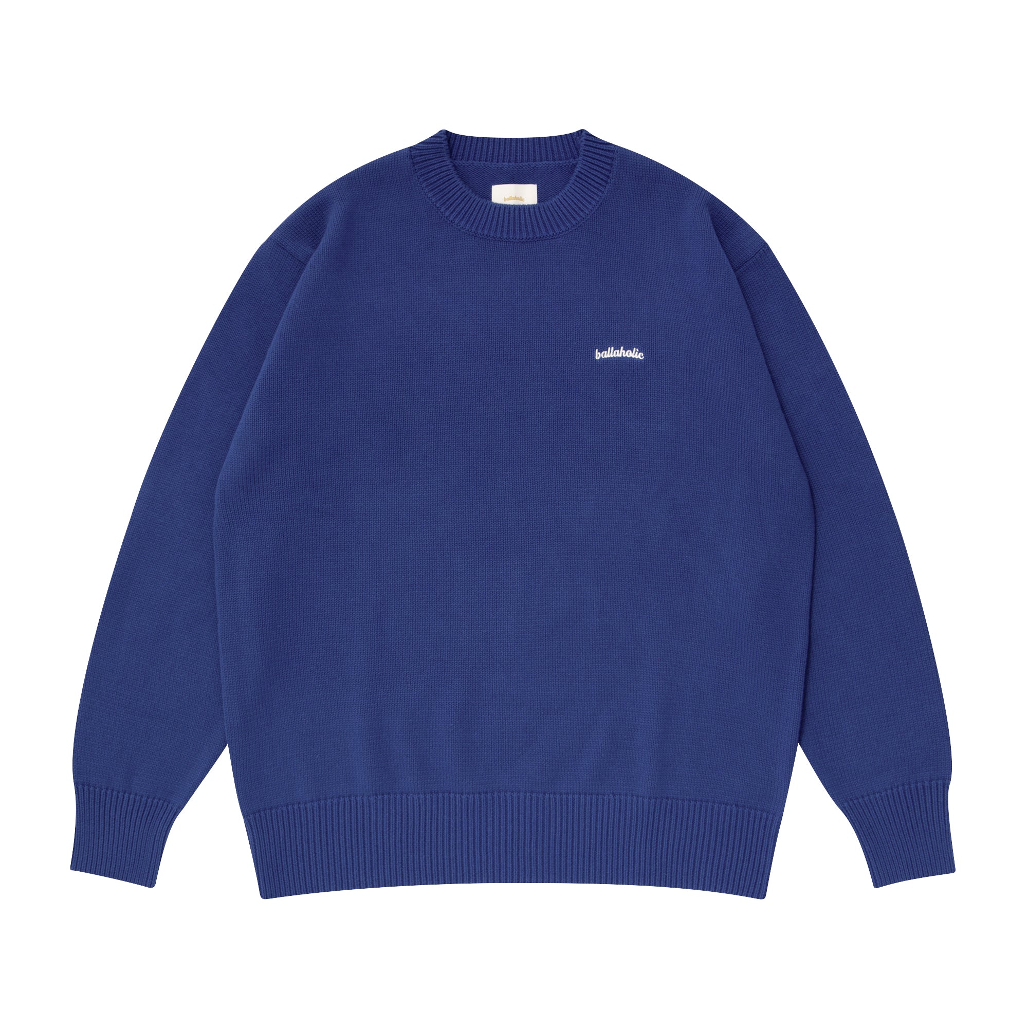 Logo Cotton Knit Sweater (blue) – ballaholicオンラインショップ