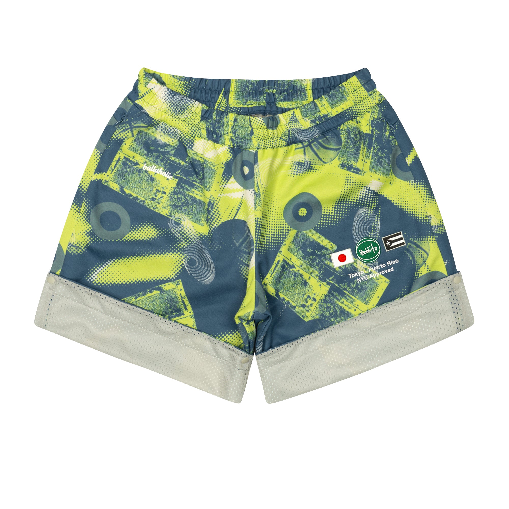Bobbito x ballaholic 1990/2022 Hybrid Sweat Shorts (cyan lime camo