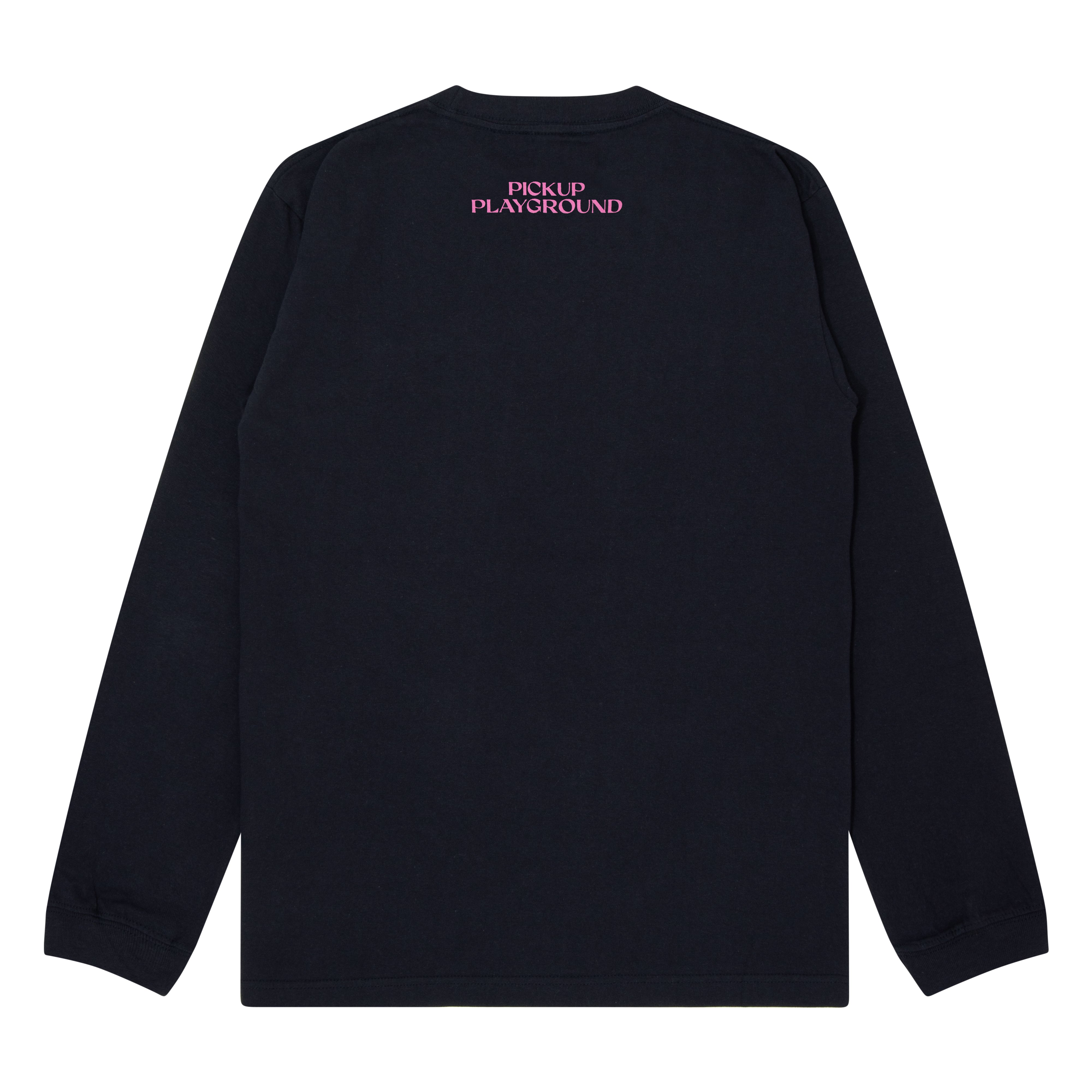 Logo Long Tee -PICK UP PLAYGROUND- (navy/pink) – ballaholic