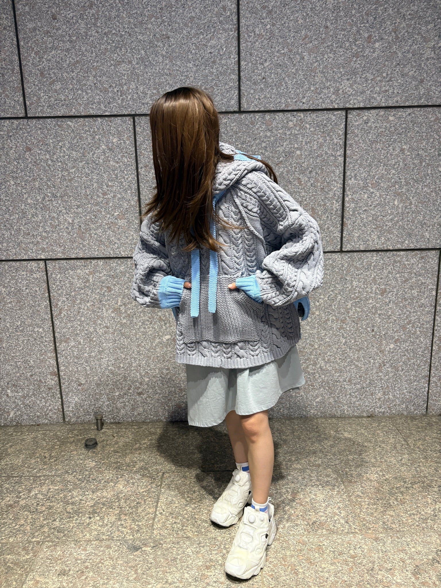 ケーブルニットビッグパーカー - グレー – BALMUNG