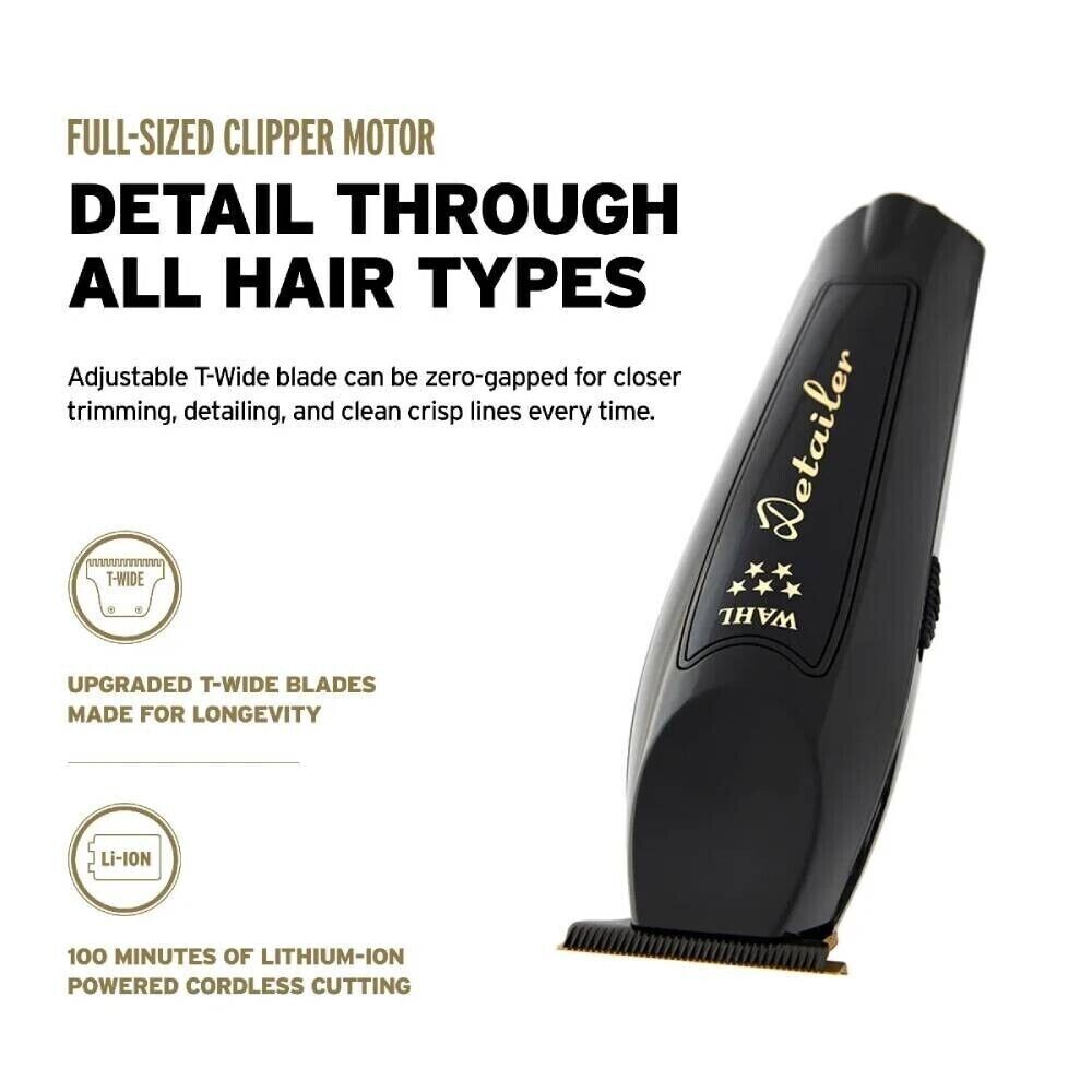 Wahl Cordless Black Magic Clip Clipper, Black Detailer Trimmer