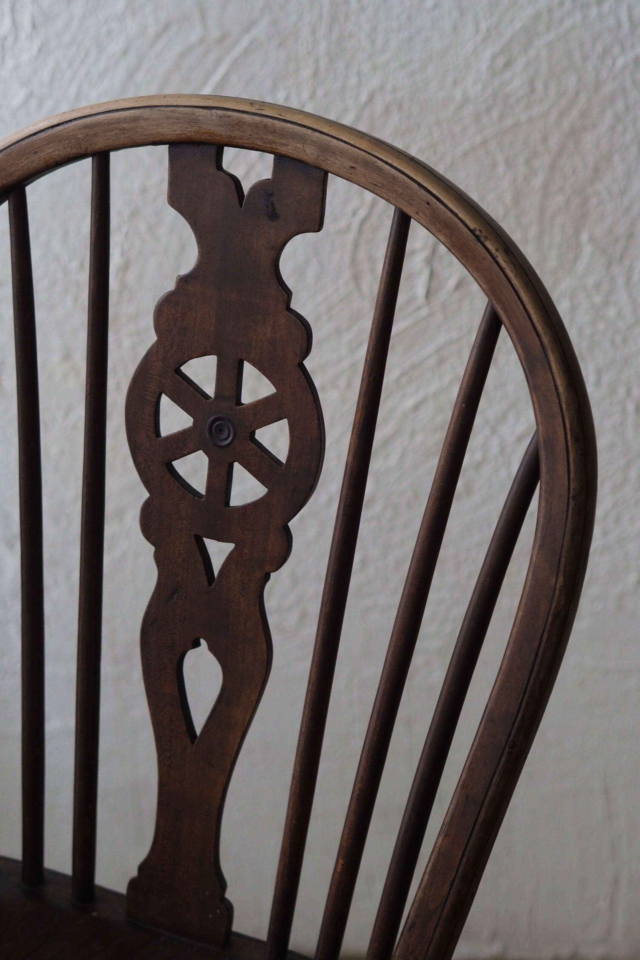 アンティーク ホイールバックチェア-antique wood chair