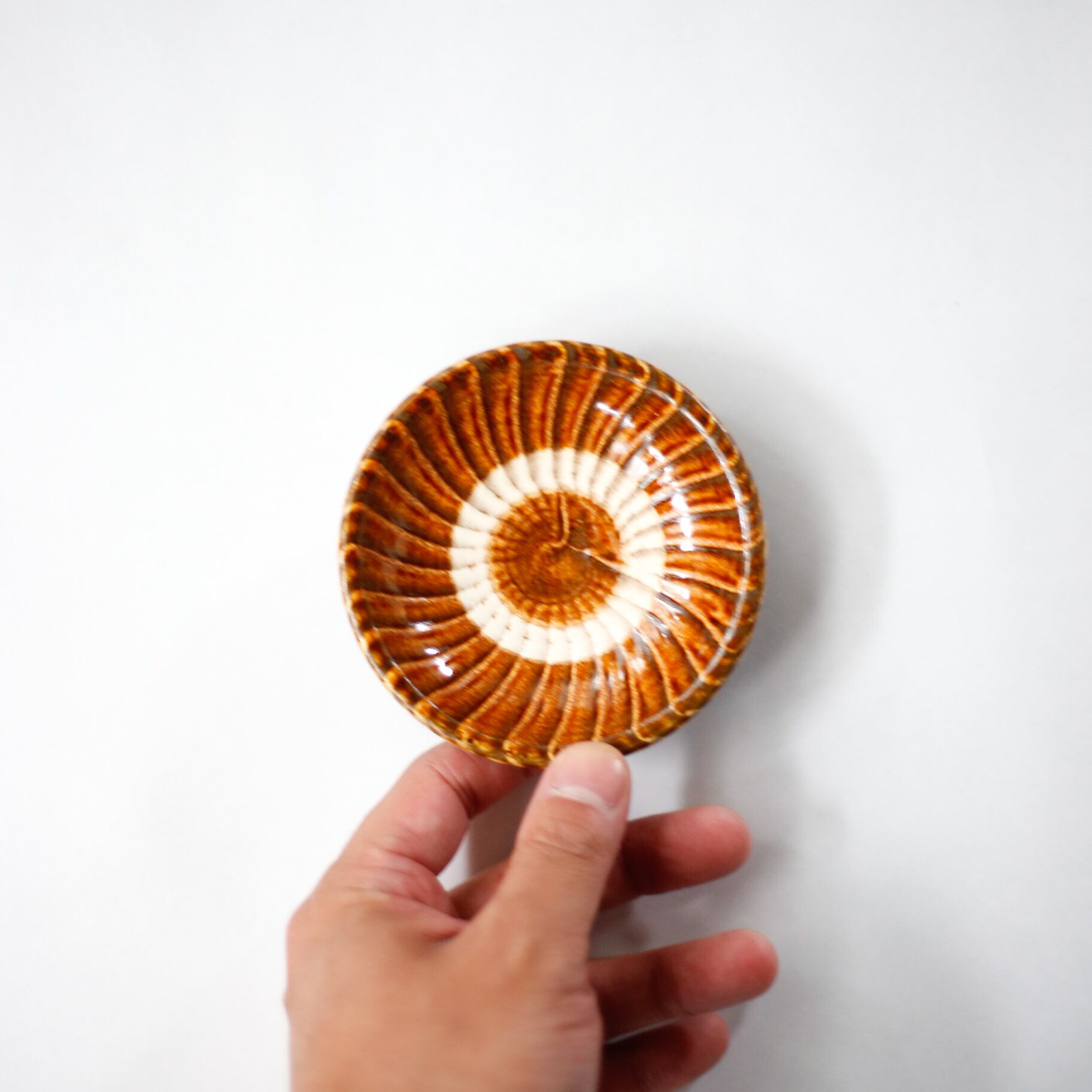 小鹿田焼 - 3寸皿 刷毛目 / 飴 (made in Japan) | Et cetera