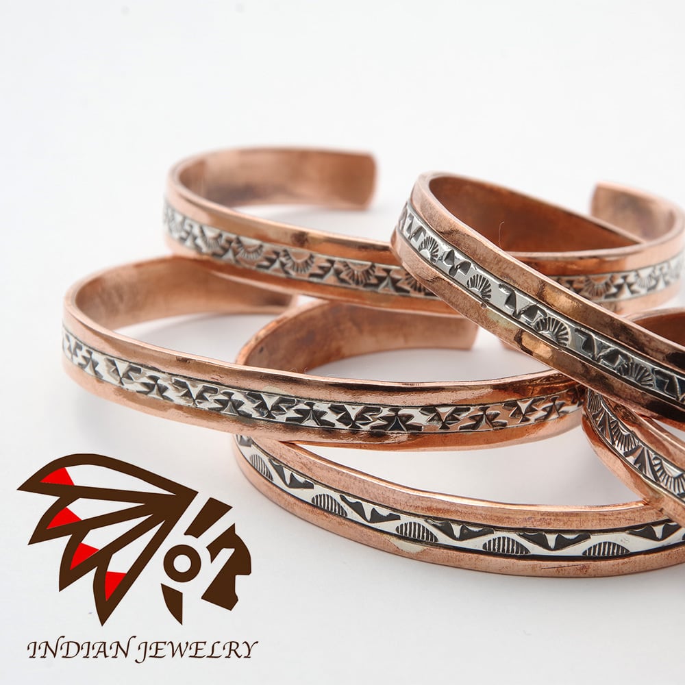 INDIAN JEWELRY インディアンジュエリー】Navajo copper×silver Bangle