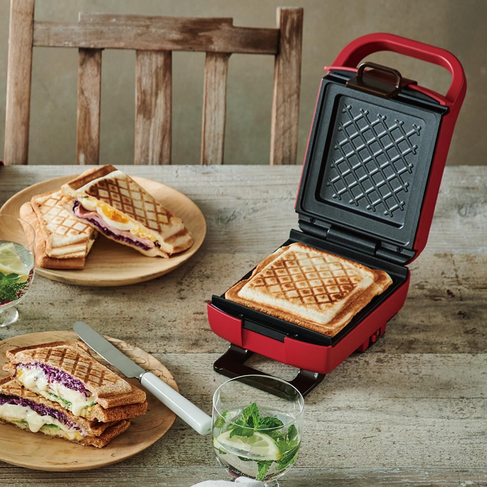 レコルト プレスサンドメーカー プラッド／マットレッド RPS-2(R